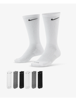 Nike Everyday Plus Cushioned Crew 6 Pairs white/grey/black