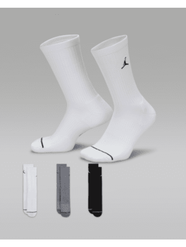 Jordan Everyday Crew Dri-Fit 3 Pairs white/grey/black