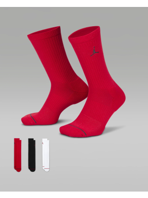 Jordan Everyday Crew Dri-Fit 3 Pairs red/black/white