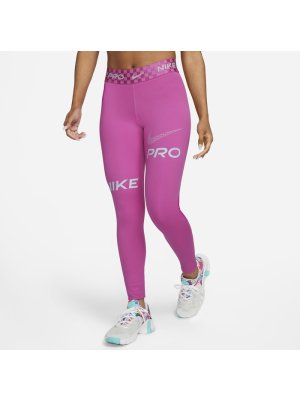 Nike W Pro Mid-Rise Full-Lenght Graphic Training Leggings pink