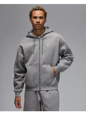 Jordan Brooklyn Fleece Oversized Full-Zip Hoodie carbon heather/sail