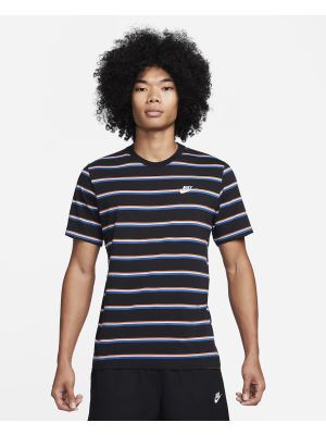 Nike Sportswear Club Stripe Tee black/burnt sunrise