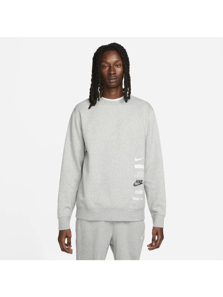 Nike Club Fleece+ Brushed-Back Crew dark grey heather