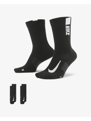 Nike Multiplier Crew Socks 2 Pairs black