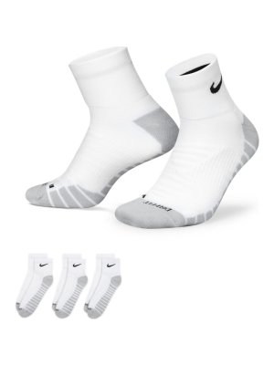 Nike Dry Cushioned Quarter Socks 3 Pairs white/grey