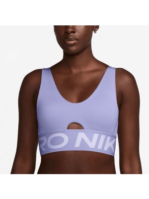 Nike W Pro Indy Plunge Medium Support Padded Sports Bra lilac ice/white