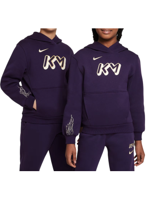 Nike Kylian Mbappé Club Fleece Hoodie grand purple/pale ivory/metallic gold