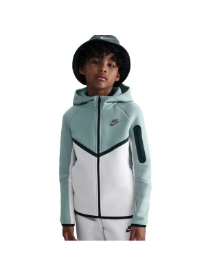 Nike Sportswear Tech Fleece Older Kids' Full-Zip Hoodie dusty sage/light orewood brown/black/plum eclipse