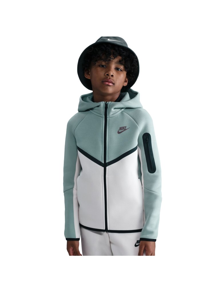 Nike Sportswear Tech Fleece Older Kids' Full-Zip Hoodie dusty sage/light orewood brown/black/plum eclipse