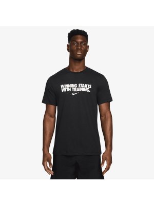 Nike M NK DF Tee "Winning Starts With Trainings" black/white