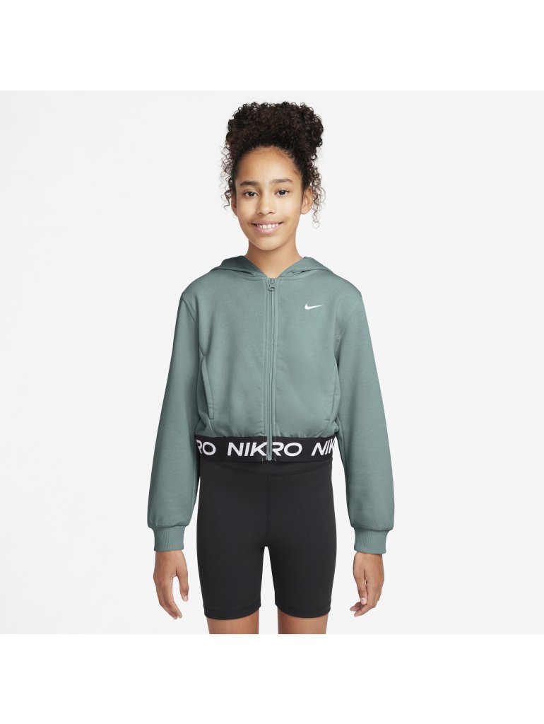 Nike Pro Fleece Older Kids' (Girls') Dri-FIT Full-Zip Hoodie cannon/black/white