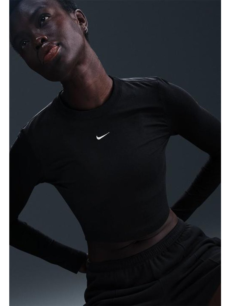 Nike W Sportswear Chill Knit Women's Slim Long-Sleeve Cropped Top black