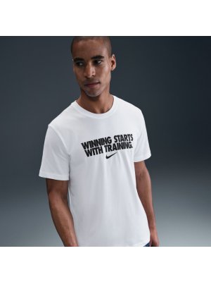 Nike M NK DF Tee "Winning Starts With Trainings"  white/black