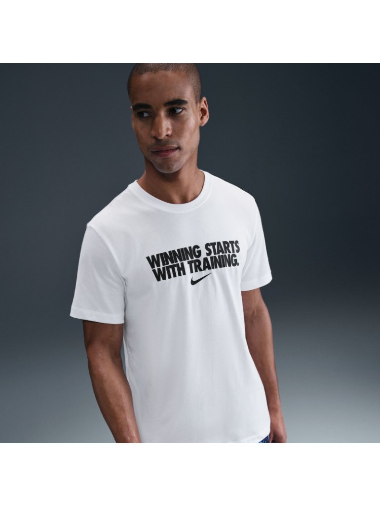 Nike M NK DF Tee "Winning Starts With Trainings"  white/black