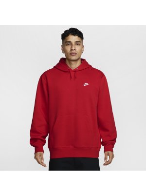 Nike M Club Pullover Fleece Hoodie university red/white