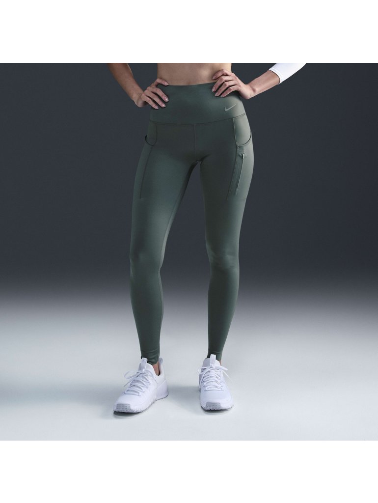 Nike W Go High-Waisted Full-Length with Pockets Dri-Fit Leggings vintage green/black