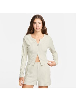Nike W Sportswear Chill Rib Slim Full-Zip Cardigan light orewood brown