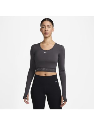 Nike W Nike Pro Dri-FIT Cropped Long-Sleeve Top thunder grey/white