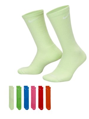 Nike Everyday Plus Cushioned Crew 6 Pairs lime/multicolor