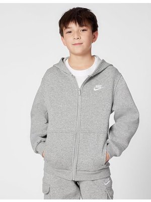 Nike Sportswear Club Fleece Big Kids' Full-Zip Hoodie dark grey heather/base grey/white