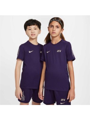 Nike Kylian Mbappé Academy Older Kids' Dri-FIT Football Top grand purple/blue void/metallic gold