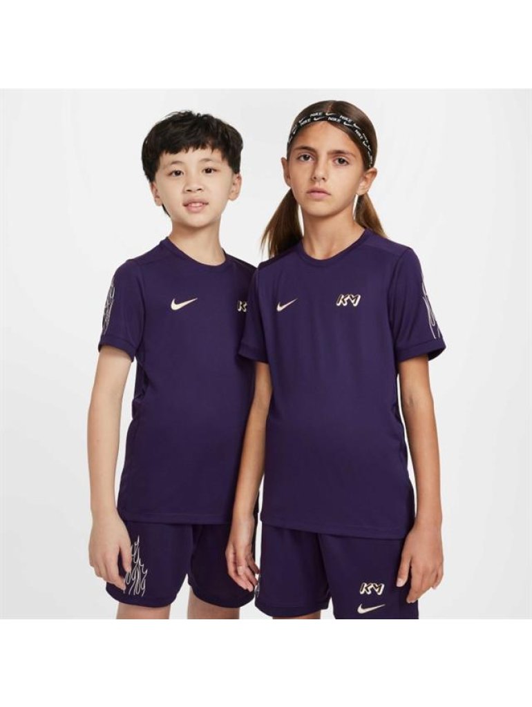 Nike Kylian Mbappé Academy Older Kids' Dri-FIT Football Top grand purple/blue void/metallic gold