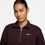 Nike W Sportswear Phoenix Fleece 1/4-Zip Cropped Sweatshirt burgundy crush/sail