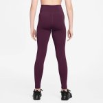 Nike One Girls' Dri-FIT High-Waisted Leggings bordeaux/white