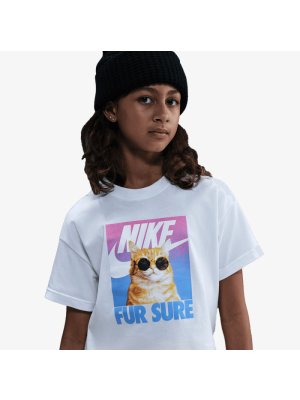 Nike Sportswear Older Kids' (Girls') "fur sure" T-Shirt white