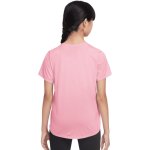 Nike One Fitted Older Kids' (Girls') Dri-FIT Short-Sleeve Top medium soft pink/white