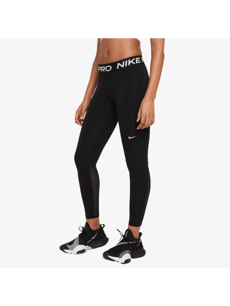 Nike W Pro Mid-Rise Mesh-Panelled Leggings 7/8 black/white