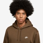 Nike M Club Pullover Fleece Hoodie mosswood brown/white