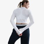 Nike W Sportswear Chill Knit Women's Slim Long-Sleeve Cropped Top white/black