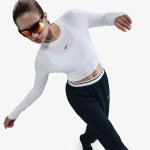 Nike W Sportswear Chill Knit Women's Slim Long-Sleeve Cropped Top white/black