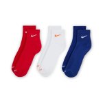 Nike Dri-Fit Everyday Plus Cotton Cushioned 3 Pairs red/white/dark blue
