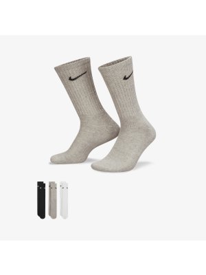 Nike Cushioned Crew Socks 3 Pairs black/white/grey