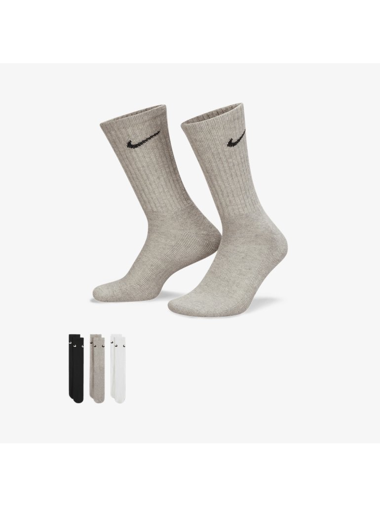 Nike Cushioned Crew Socks 3 Pairs black/white/grey