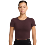 Nike W One Fitted Dri-FIT Short-Sleeve Cropped Top burgundy crush/white