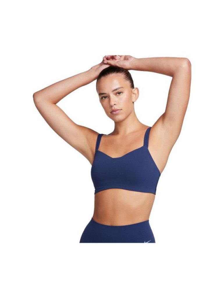 Nike Zenvy Strappy Women's Light-Support Padded Sports Bra midnight navy/white
