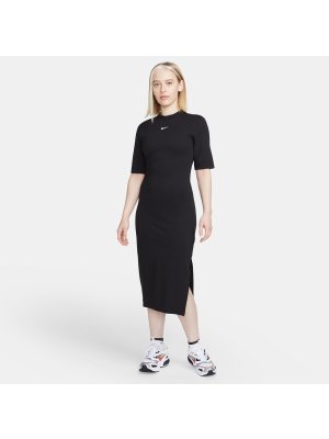 Nike W Sportswear Essentil Tight Midi Dress black