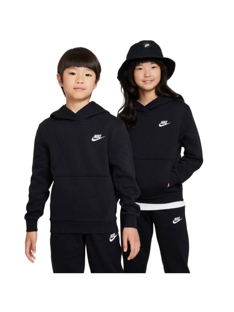 Nike Sportswear Club Fleece Older Kids' Pullover Hoodie black/white
