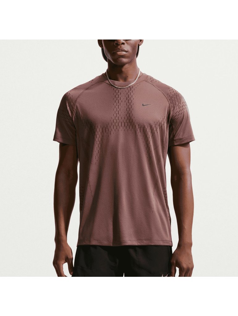 Nike M Stride Plus Dri-FIT ADV Short-Sleeve Running Top tattoo/burgundy crush